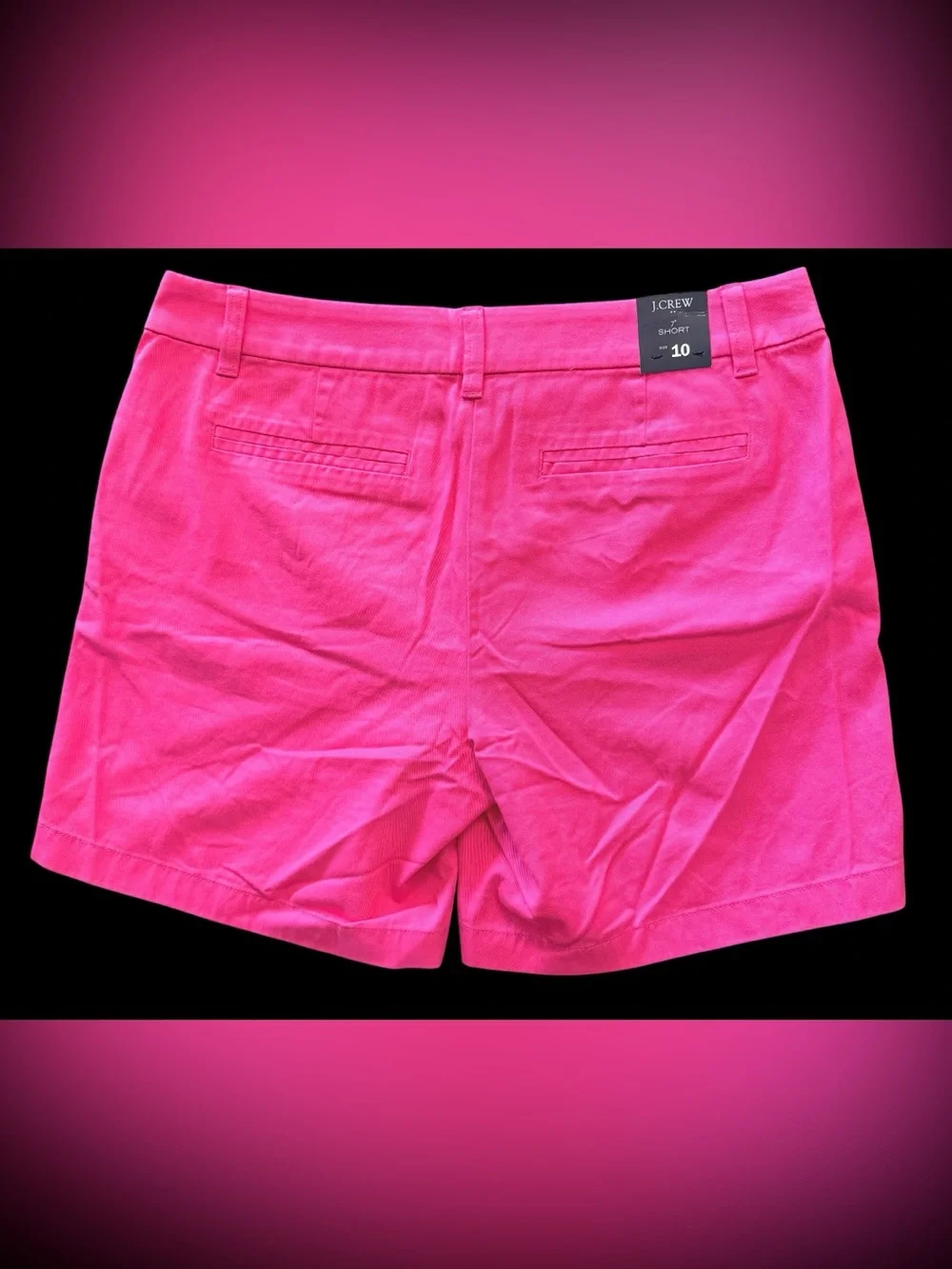 J.Crew Womens Size 10 7” Chino Shorts Neon Hot Pink NWT Cotton Preppy